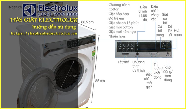 Máy Giặt Electrolux Inverter 9kg EWF9042Q7WB Lồng Ngang