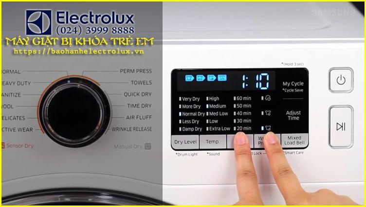 Máy giặt Electrolux bị khóa trẻ em