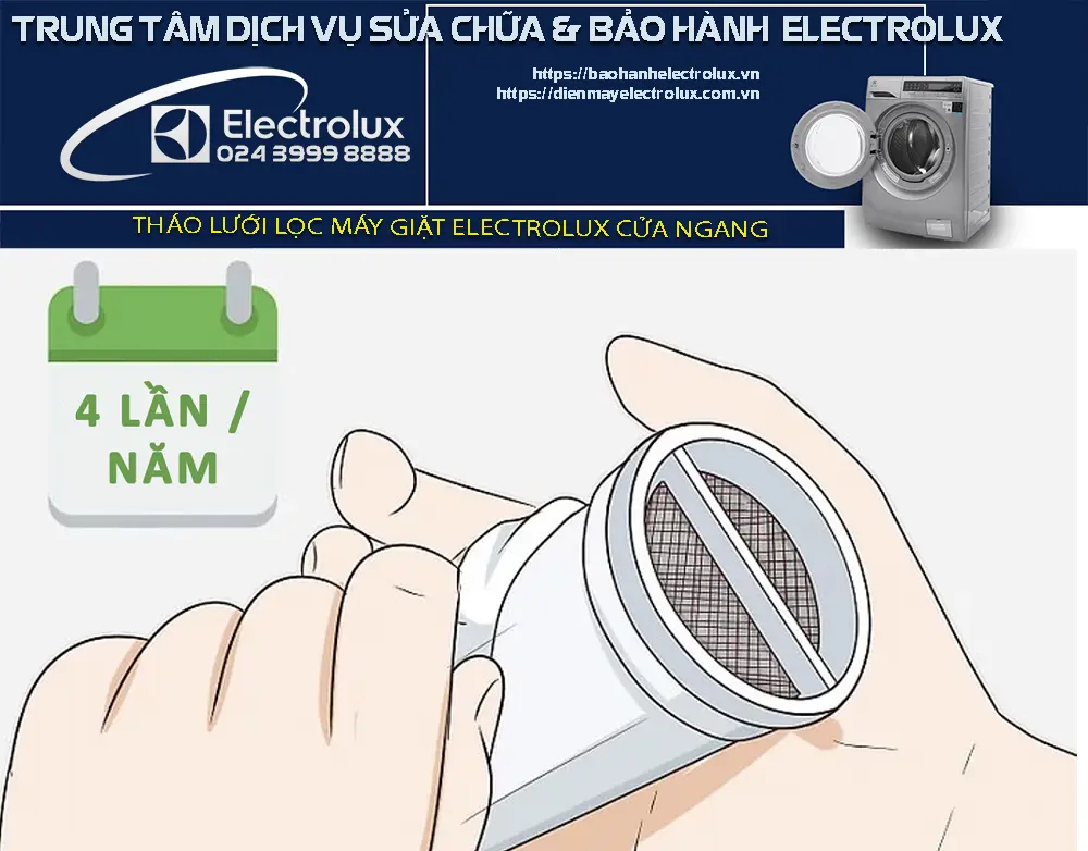 Cách tháo lưới lọc máy giặt Electrolux