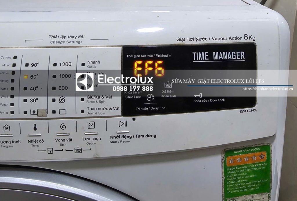 Sửa máy giặt Elecrtrolux báo lỗi EF6