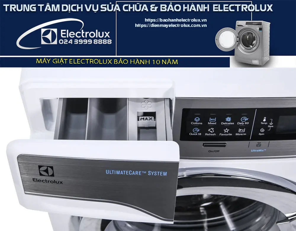 Máy giặt Electrolux bảo hành 10 năm