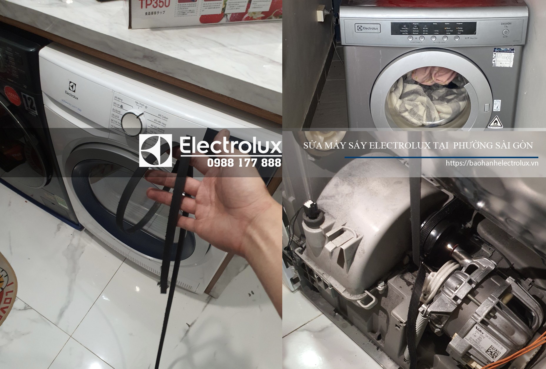 Sửa máy sấy Electrolux tại phường Sài Gòn