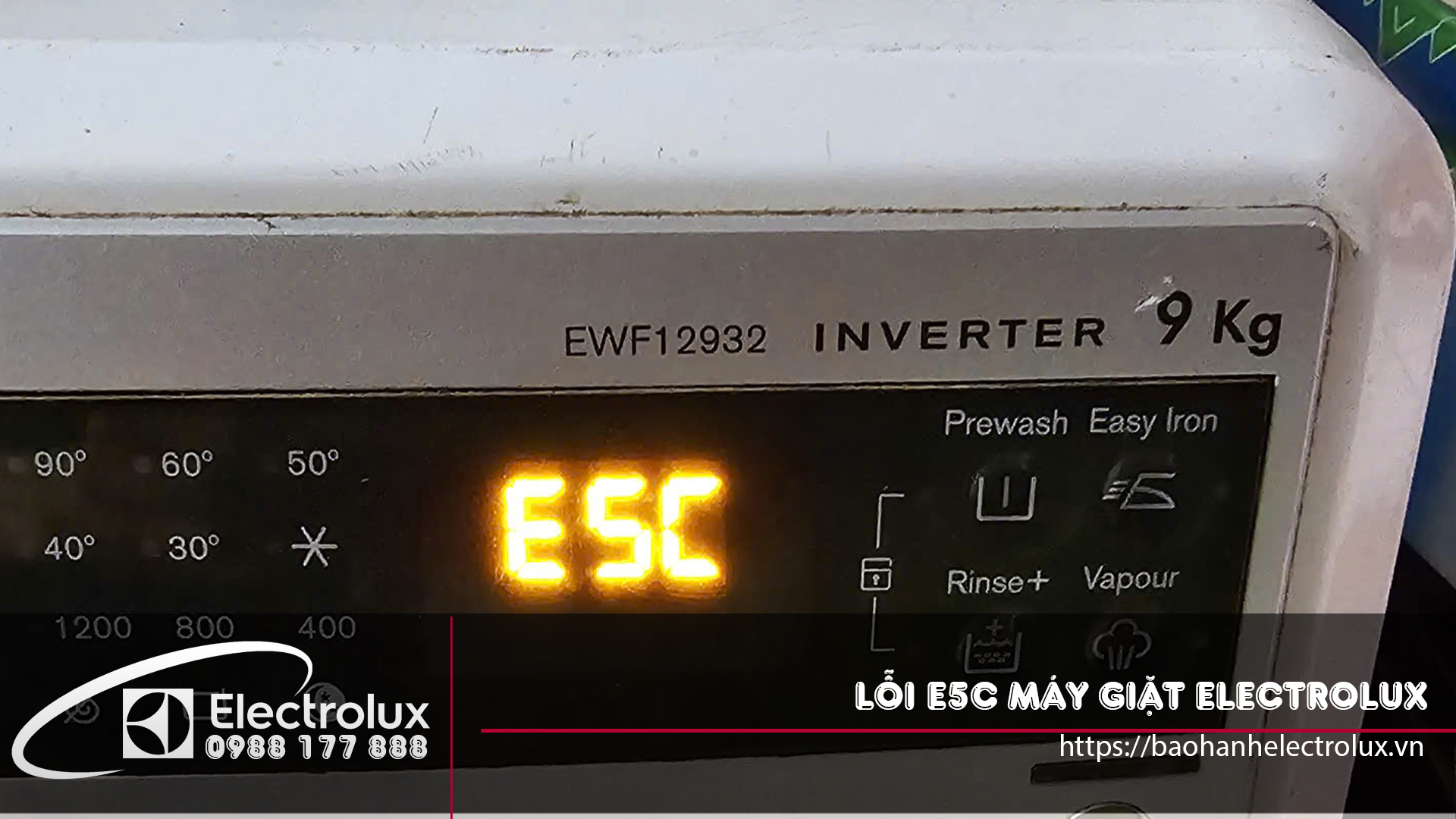 Liên hệ sửa lỗi E5C máy giặt Electrolux