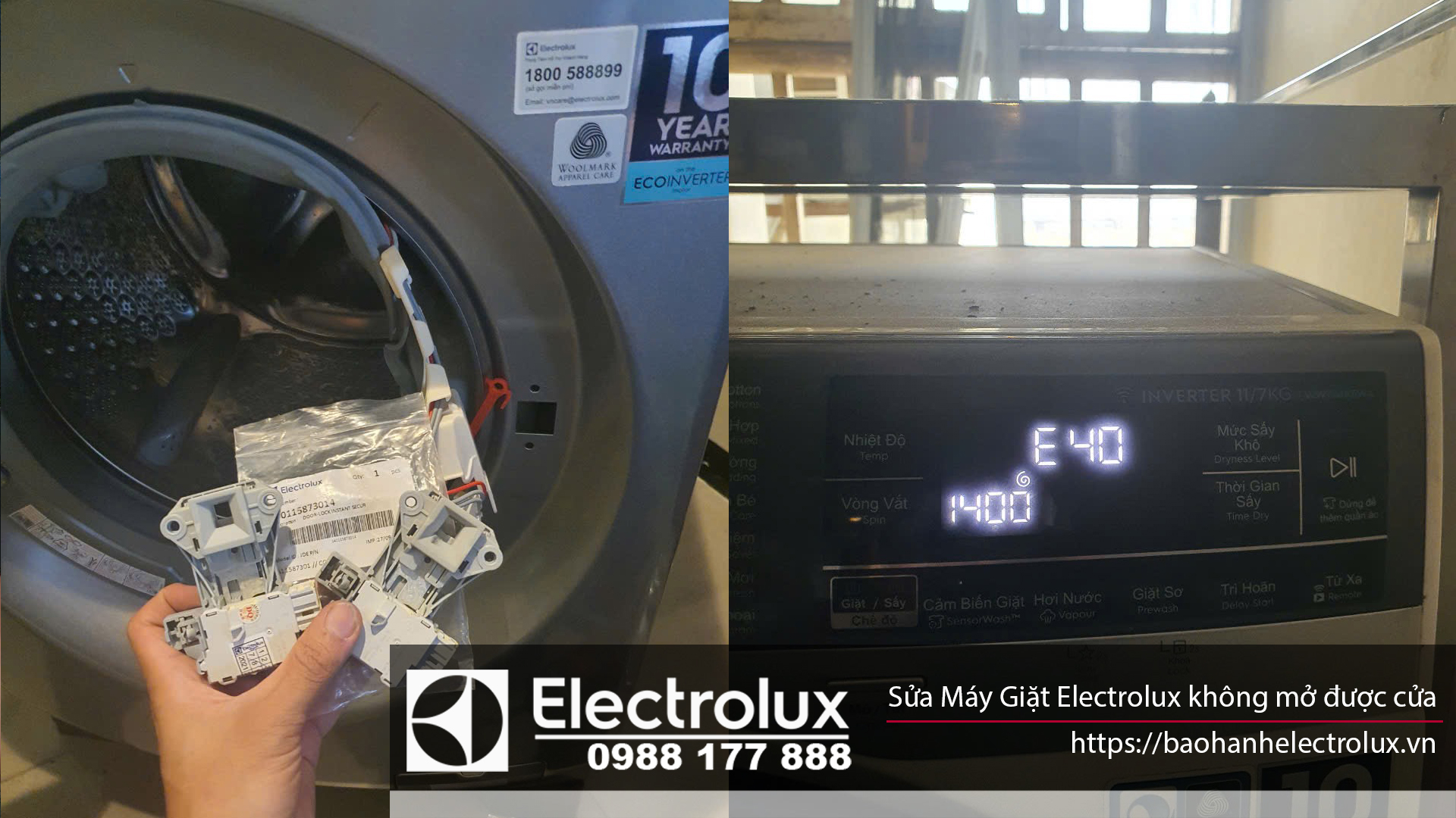 Sửa máy giặt Electrolux không mở được cửa