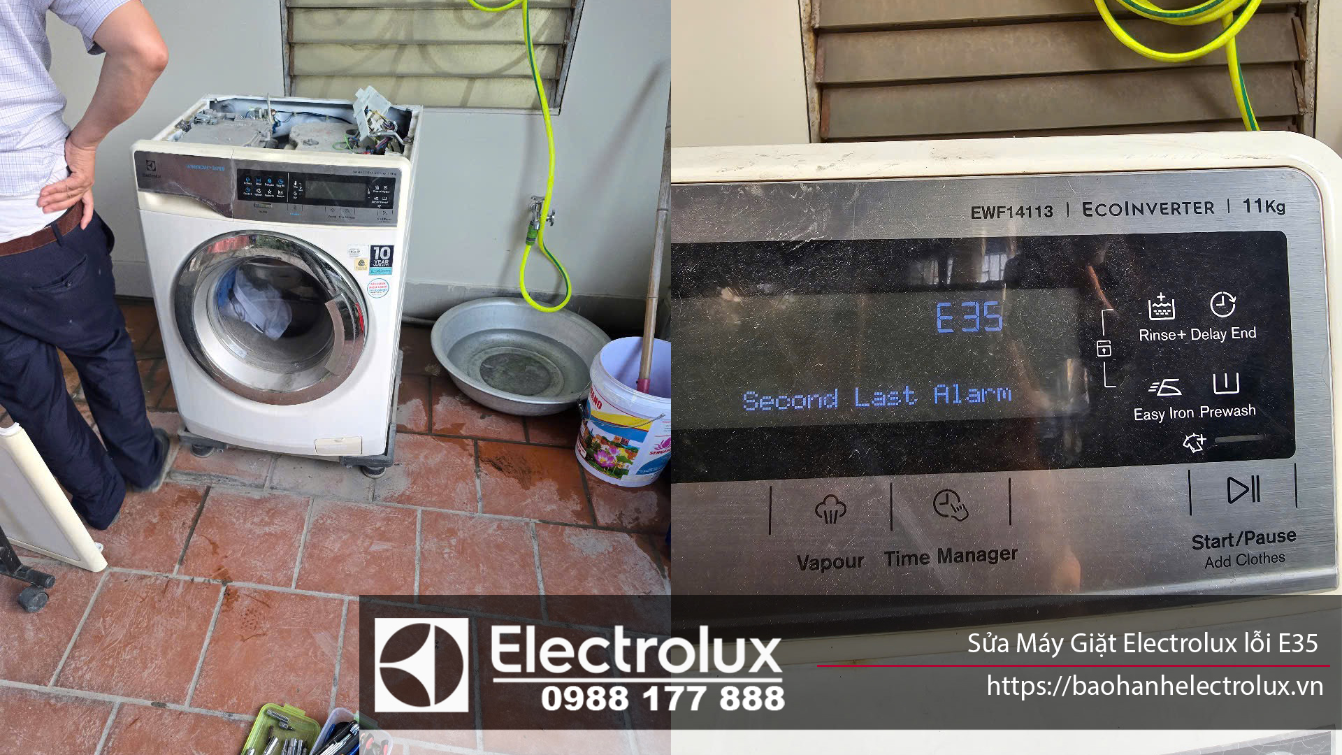 Sửa máy giặt Electrolux lỗi E35