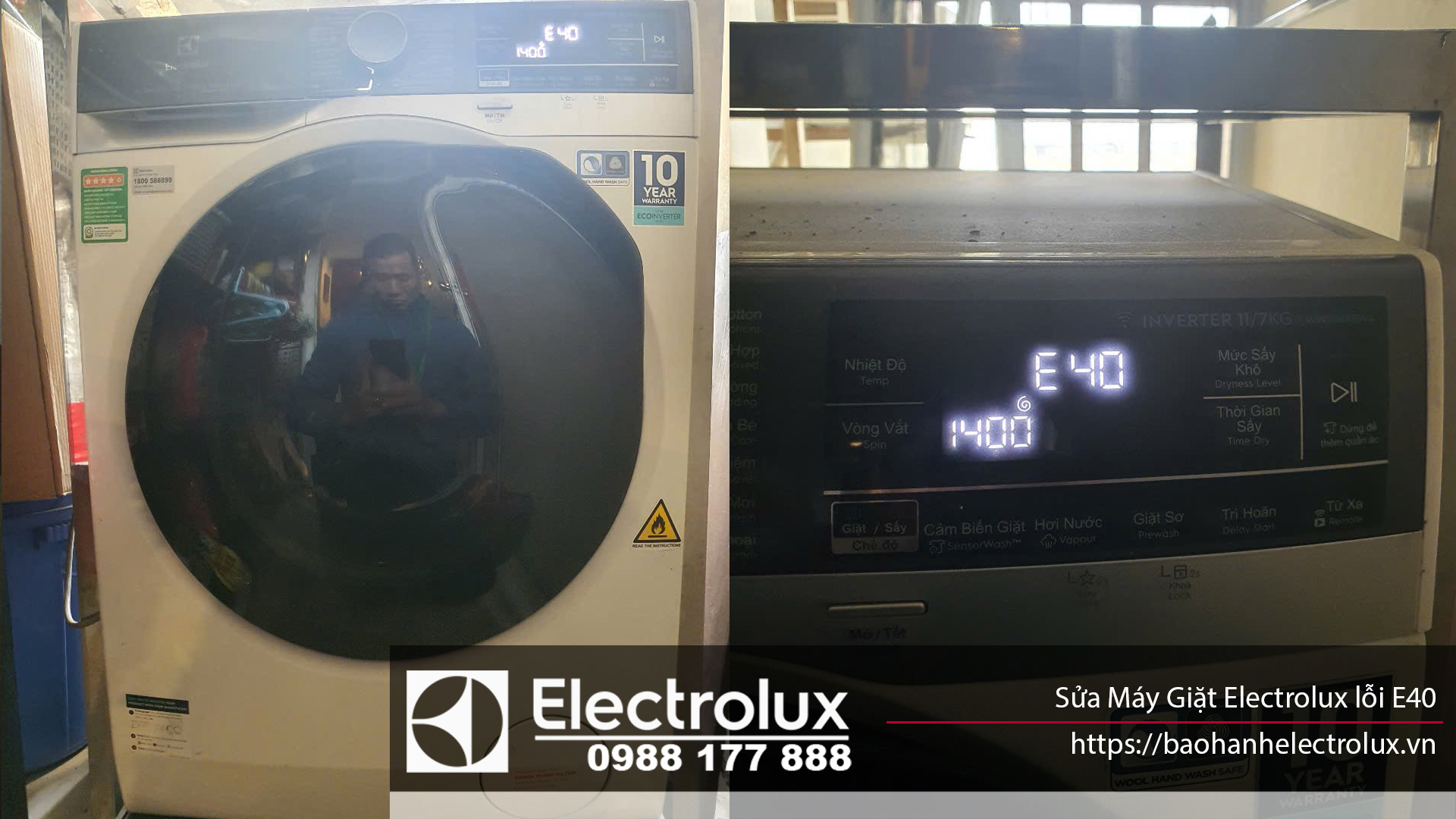 Sửa máy giặt Electrolux lỗi E40
