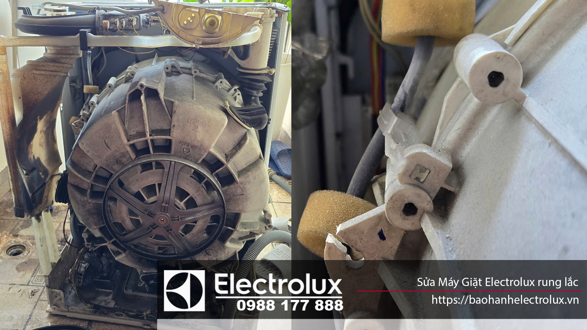 Sửa máy giặt Electrolux ồn rung lắc