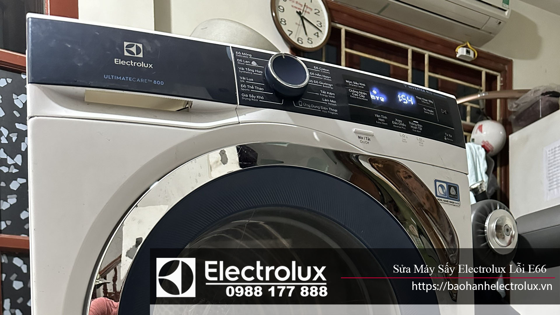 Sửa máy sấy Electrolux báo lỗi E66