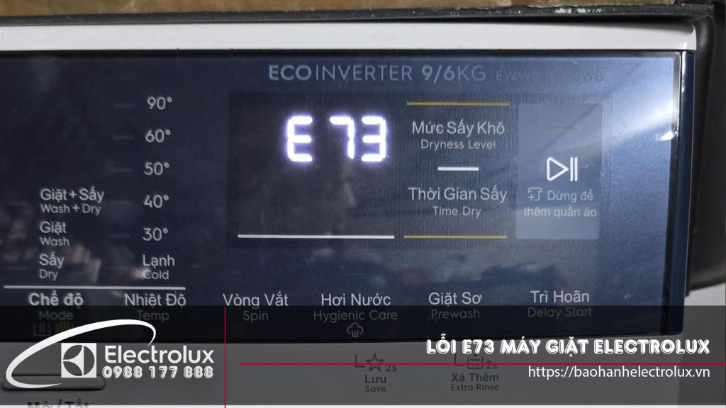 Lỗi E73 máy giặt Electrolux