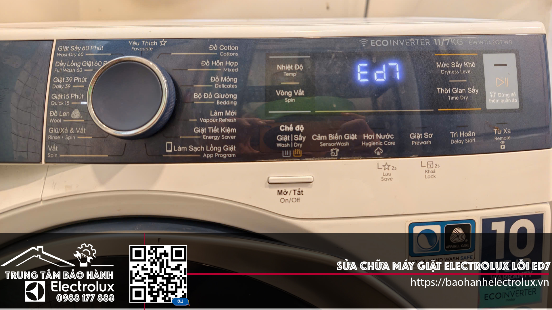 Sửa máy giặt Electrolux lỗi Ed7
